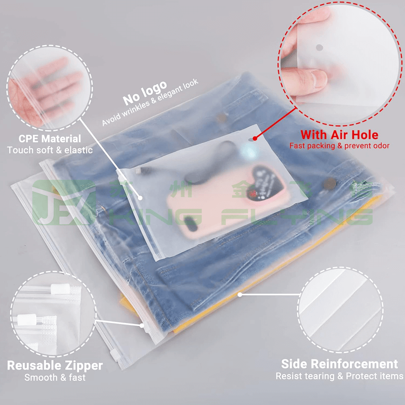 Zip Lock Biodegradable Clear Jewelry Frosted Plastic Packaging Bag