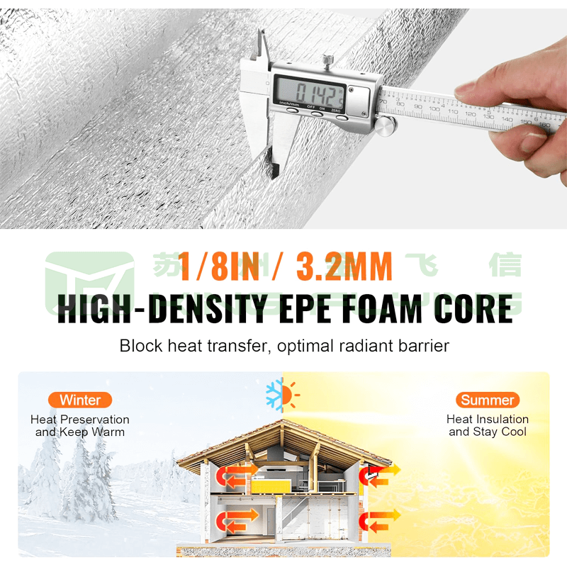 Radiant Barrier Aluminum Foil EPE Foam Fire Resistant Insulation Material