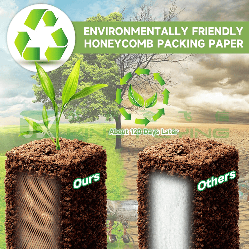 Honeycomb Core Kraft Wrapping Paper Roll For Christmas Gift Packaging