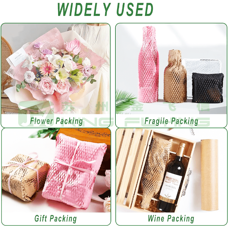 Eco-friendly Honeycomb Paper Cushion Sleeve Roll For Glassware Gift Wrapping