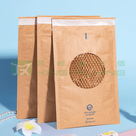 No Plastic Eco-Friendly 100% Recyclable Padded Honeycomb Kraft Packaging Envelope