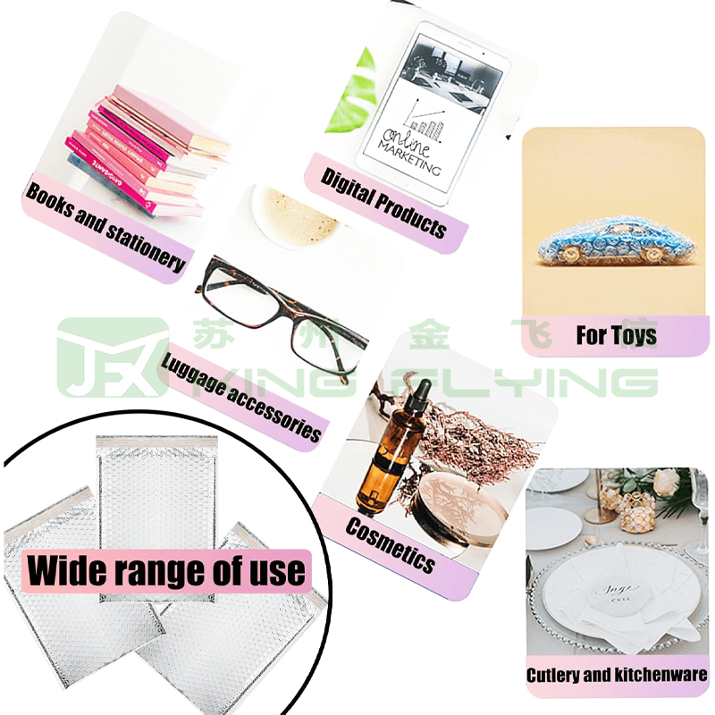 Waterproof Metallic Bubble Cushioned Shipping Bag For Small Business