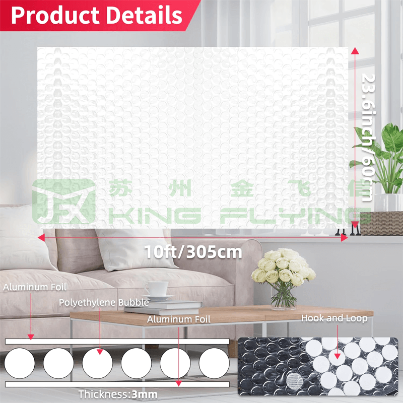 Reflective Aluminum Foil Bubble Thermal Insulation Material For Warehouse Usage