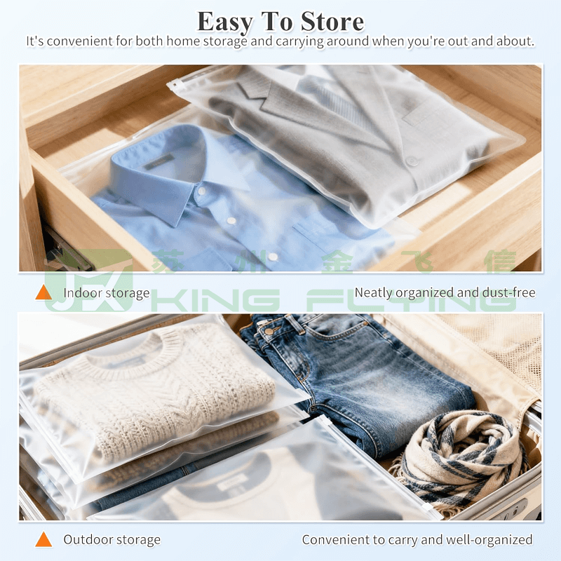 High Quality Custom Plastic Ziplock Garment Bag For T-Shirts Packaging