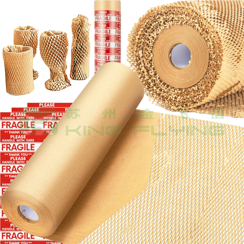 Honeycomb Core Kraft Wrapping Paper Roll For Christmas Gift Packaging