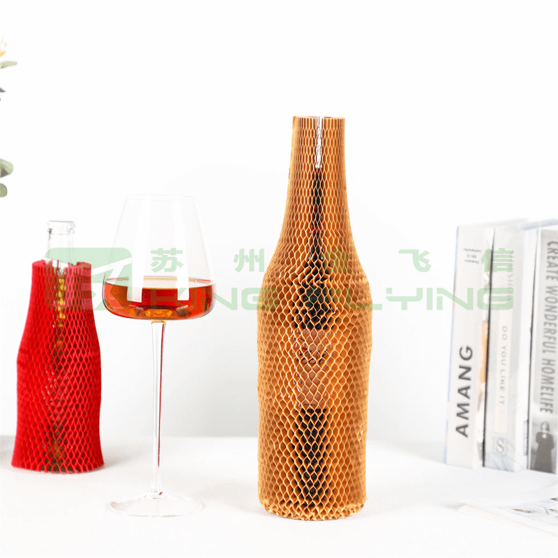 New Design Premium Transport Packaging Honeycomb Kraft Paper Bottle Sleeve