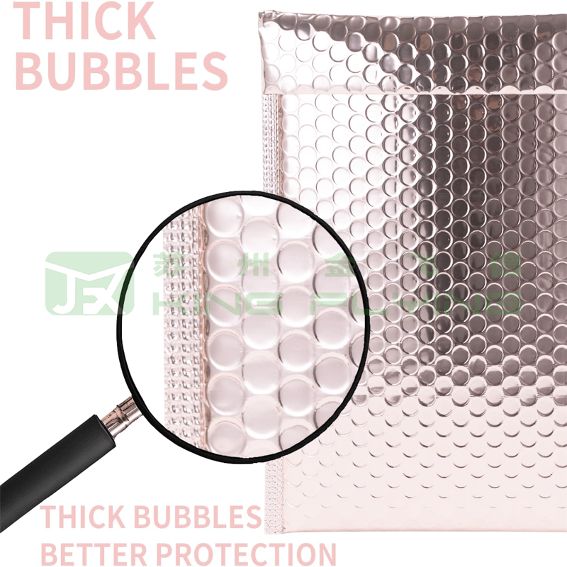 Custom Printed Colored Aluminum Foil Metallic Bubble Mailing Packaging Bag