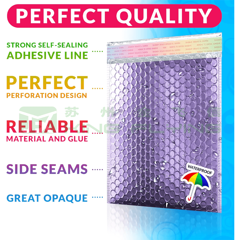 Custom Bubble Padded Cushioned Aluminum Foil Packaging Mailer For Cosmetics