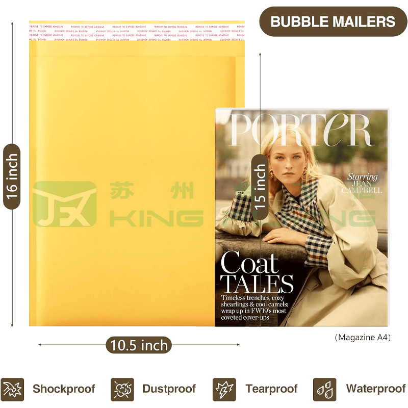 Eco Friendly Kraft Paper Bubble Packaging Courier Mailer