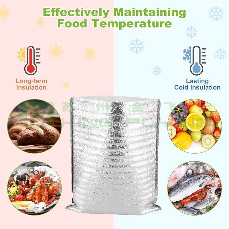 Grocery Shopping Aluminized Insulation Cooler Bag For 24-48 Hours Delivery
