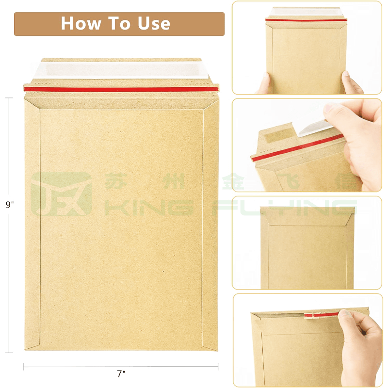 Custom Biodegradable Expandable Kraft Paper Gusset Cardboard Packaging Envelope