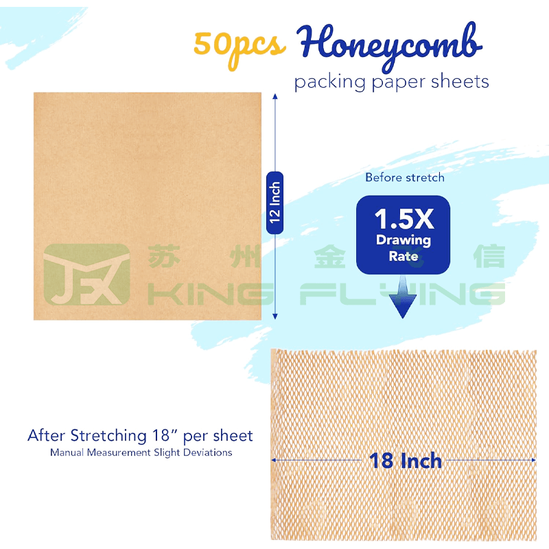 Logo Custom Honeycomb Kraft Paper Packaging Wrapping Cushion Sheet