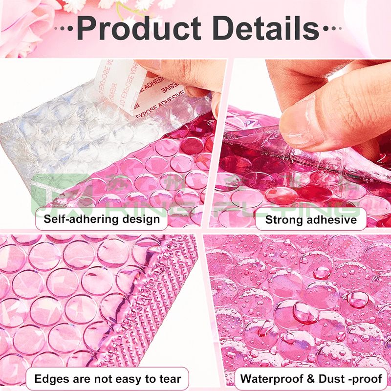 Custom Logo Waterproof Metallic Bubble Shiny Courier Packaging Mailer