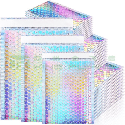 Custom Logo Waterproof Metallic Bubble Shiny Courier Packaging Bag