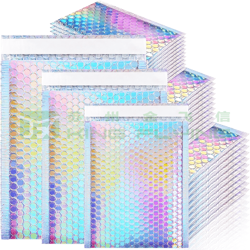 Custom Logo Waterproof Metallic Bubble Shiny Courier Packaging Bag