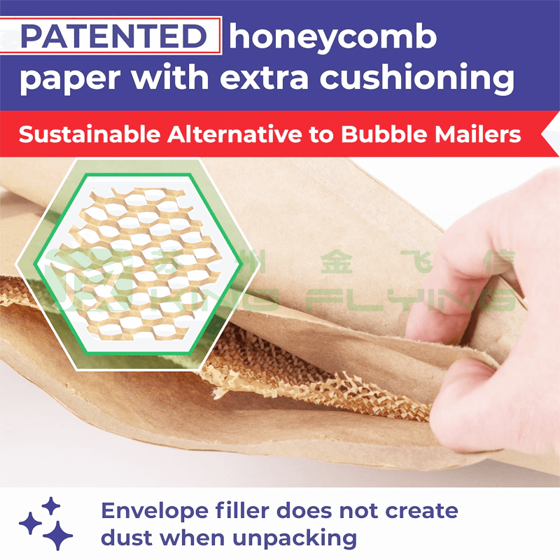 Custom Logo Printed Compostable Wrapping Kraft Honeycomb Packaging Mailer