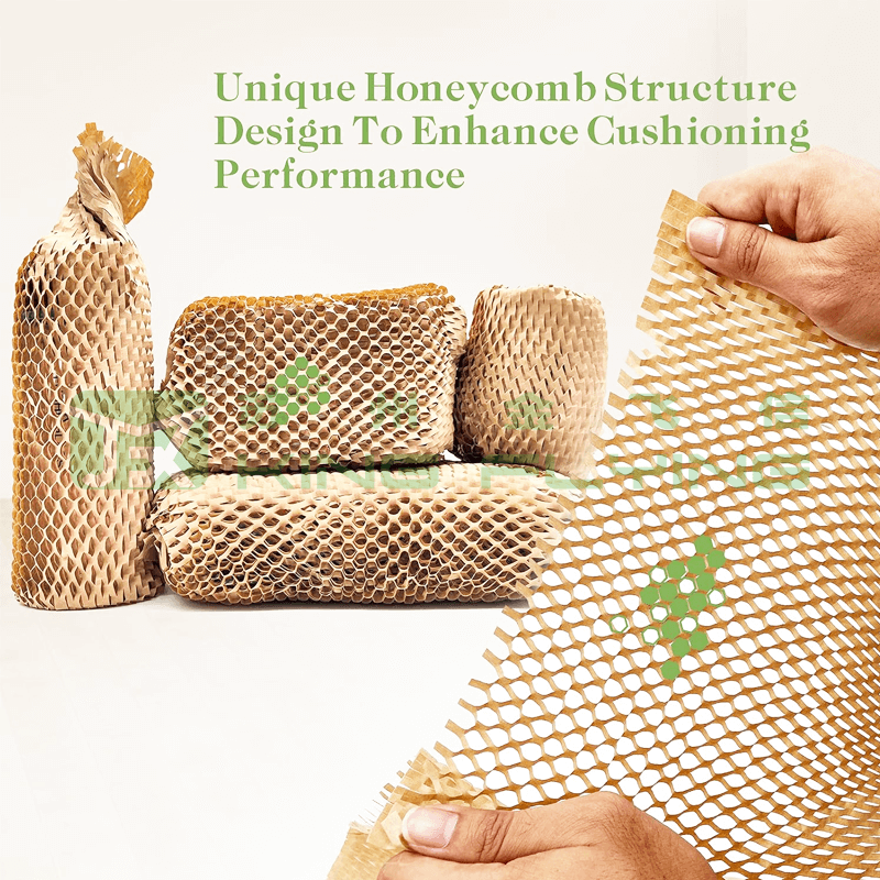Eco-Friendly Honeycomb Packing Paper Sleeve Roll For Glassware Cushioning