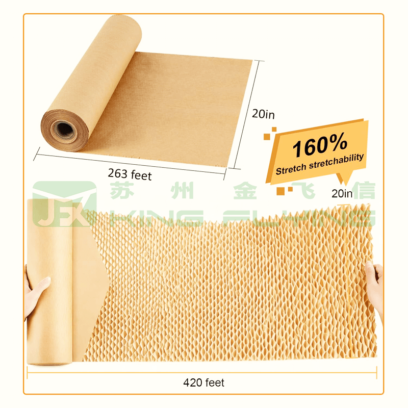 Eco-friendly Honeycomb Paper Cushion Sleeve Roll For Glassware Gift Wrapping