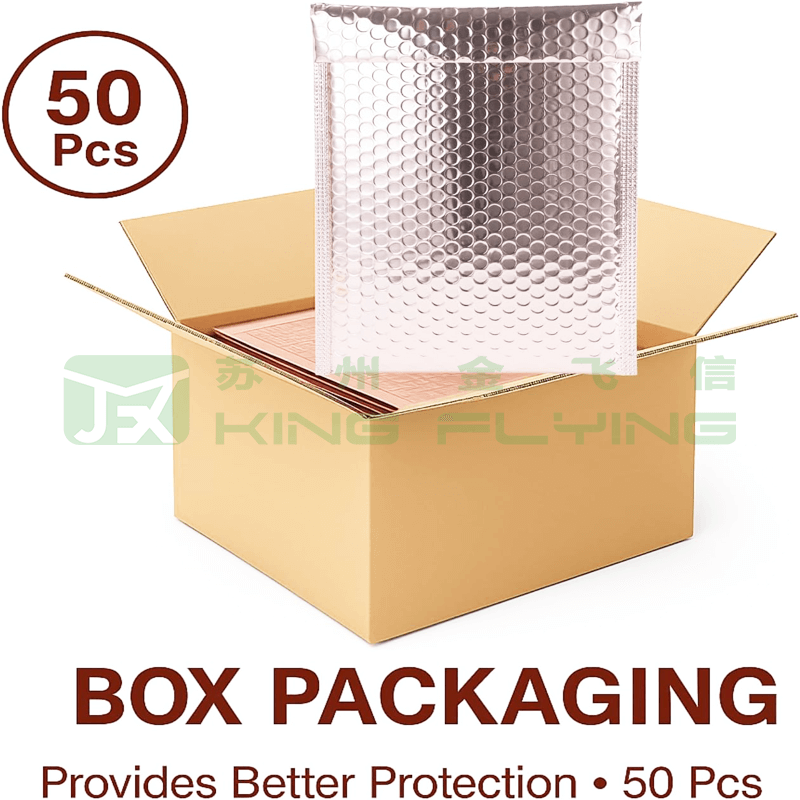 Custom Printed Colored Aluminum Foil Metallic Bubble Mailing Packaging Bag