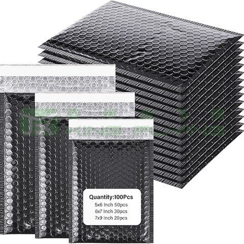 China Online Shopping Custom Holographic Metallic Bubble Packaging Bag