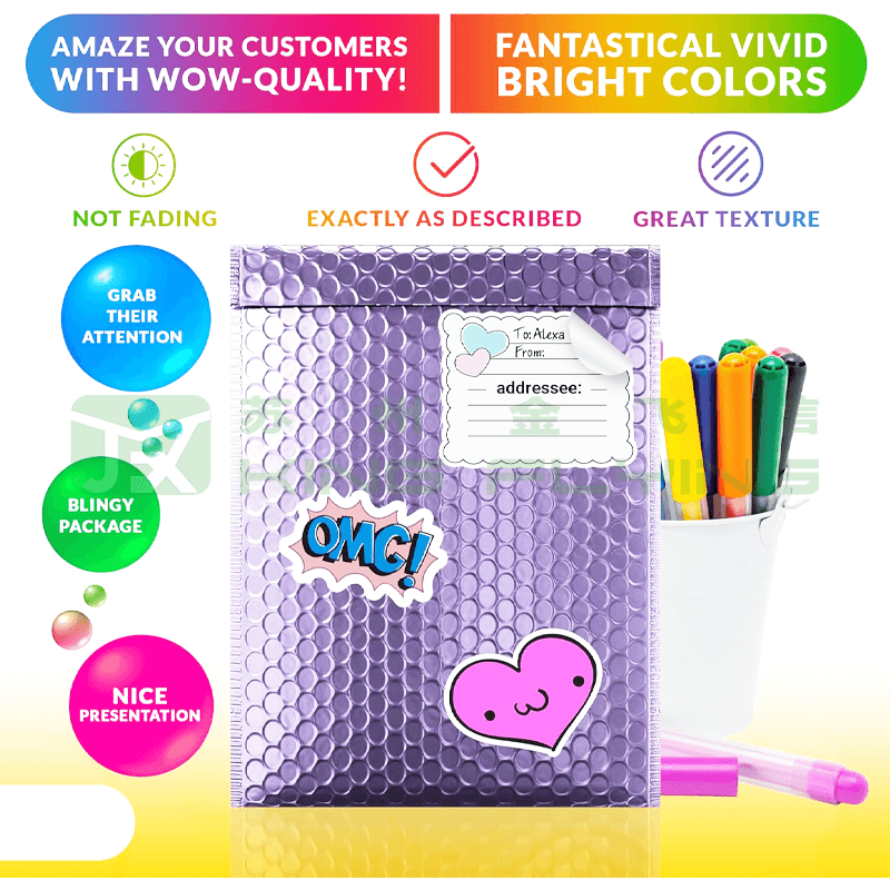 Custom Bubble Padded Cushioned Aluminum Foil Packaging Mailer For Cosmetics