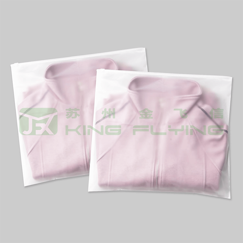 Wholesale Eco Friendly Custom PE Clear Frosted Zipper Bag