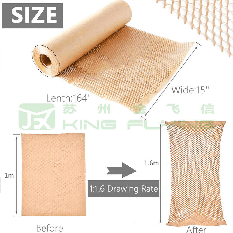 Hot Selling Biodegradable Gift Wrapping Honeycomb Kraft Paper Roll