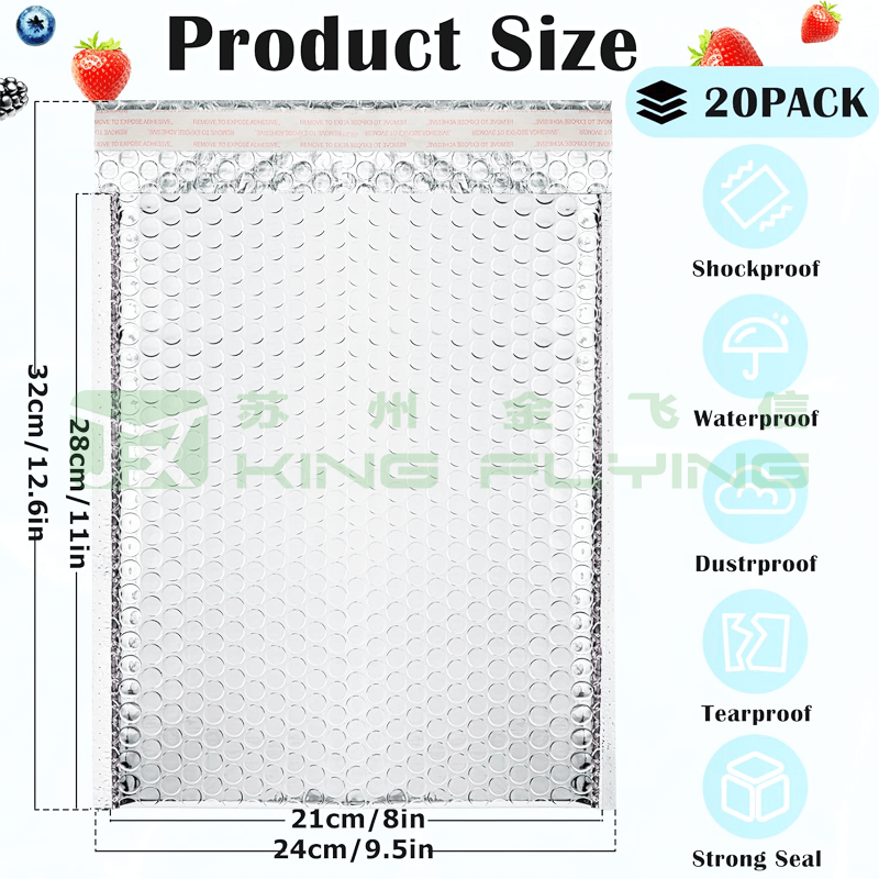 Custom Logo Metallic Bubble Self-Seal Padded Envelope For Electronics Shipping