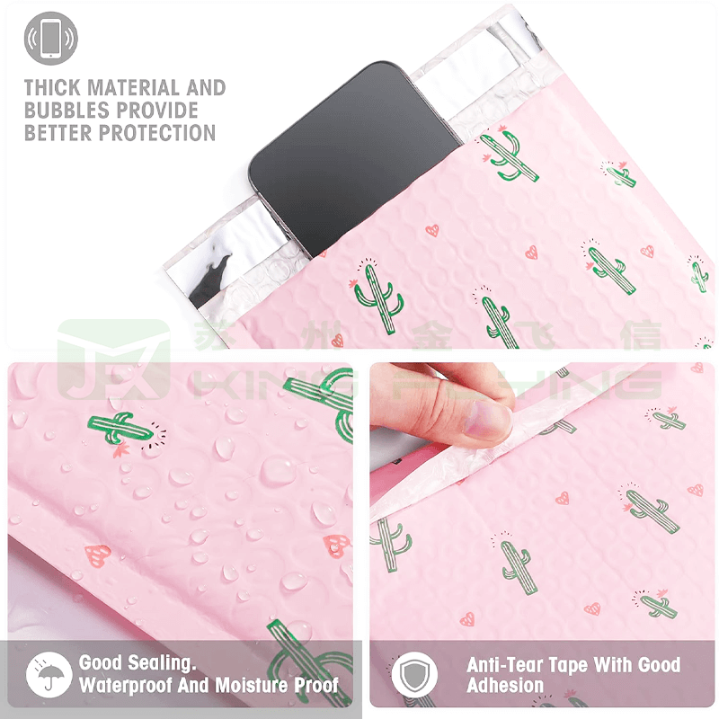 Custom Logo Poly Bubble Shipping Bag For E-Commerce Gifts Packaging