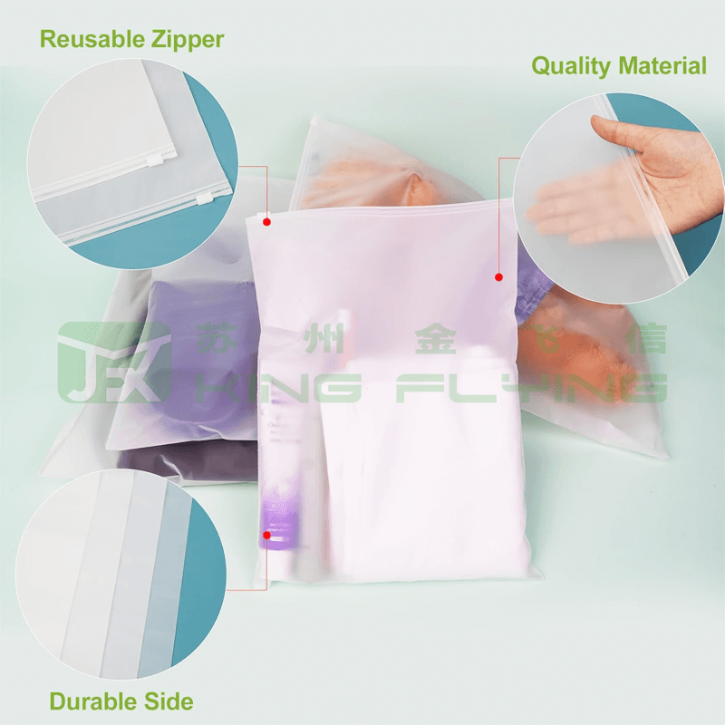 Widely Used Recycled LDPE Clothing Slider Zip Lock Plastic Bag