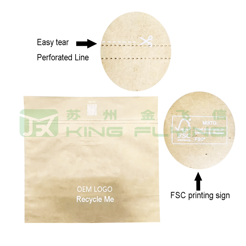Custom Biodegradable Printed Thick Express Kraft Paper Sacks Mailing Bag