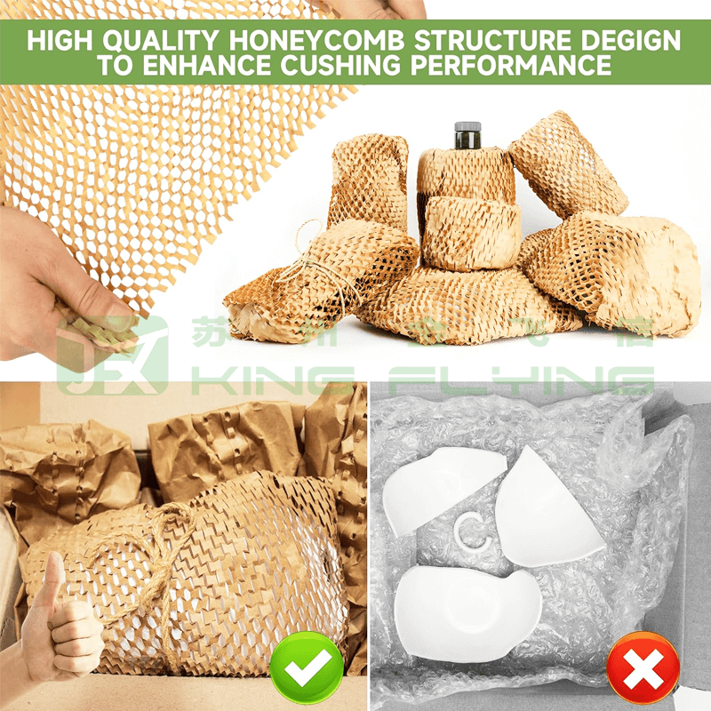 Honeycomb Core Kraft Wrapping Paper Roll For Christmas Gift Packaging