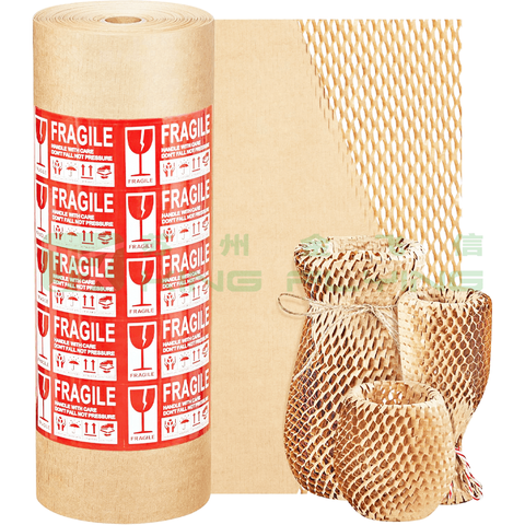 Christmas Gift Packaging Cushion Protection Honeycomb Kraft Wrapping Paper Roll