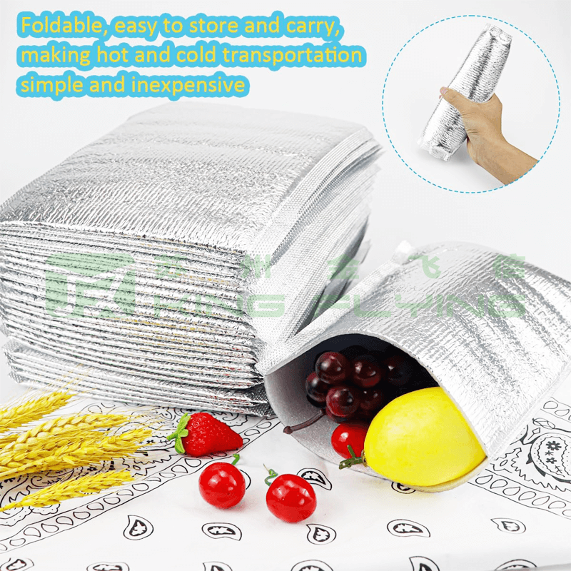 Insulated Grocery Shopping Aluminized Cooler Bag For 24-48 Hours Delivery
