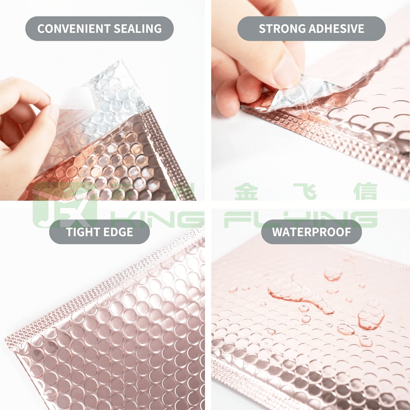 Custom Printed Colored Aluminum Foil Metallic Bubble Mailing Packaging Bag