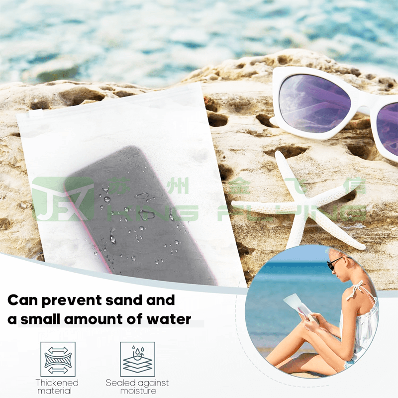 Wholesale Eco Friendly Custom PE Clear Frosted Zipper Bag