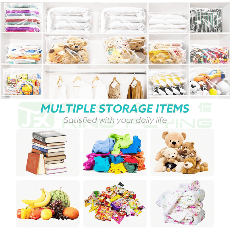 Custom Printed Eco Reusable Plastic Frosted Zipper Bag For Clothing