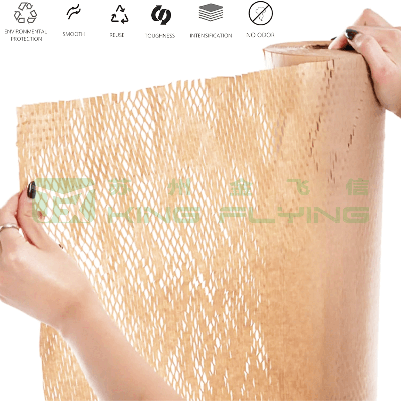 Hot Selling Biodegradable Gift Wrapping Honeycomb Kraft Paper Roll