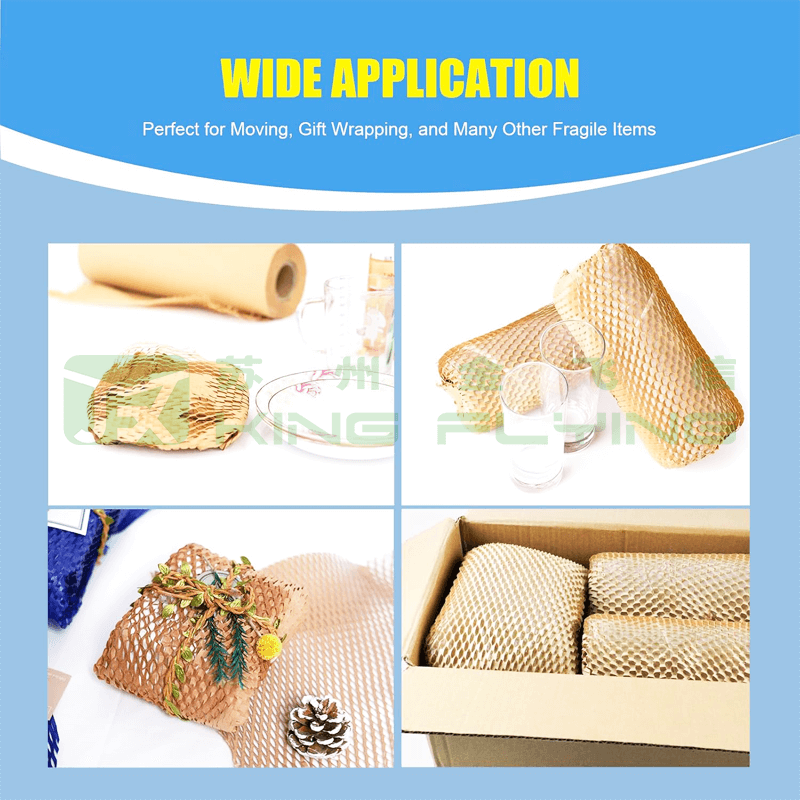 Wholesale Custom Printed Honeycomb Kraft Wrapping Cushion Paper Roll