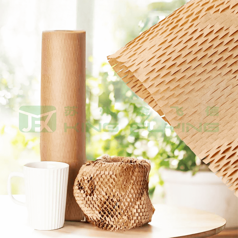 Protective Kraft Paper Perforated-Packing Honeycomb Cushion Roll For Gift Parcel