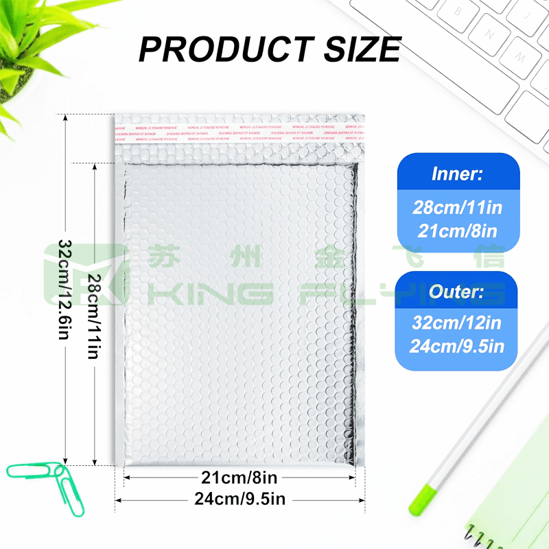 Customized Printed Metallic Bubble Mailing Packaging Envelope For Shipping Delivery
