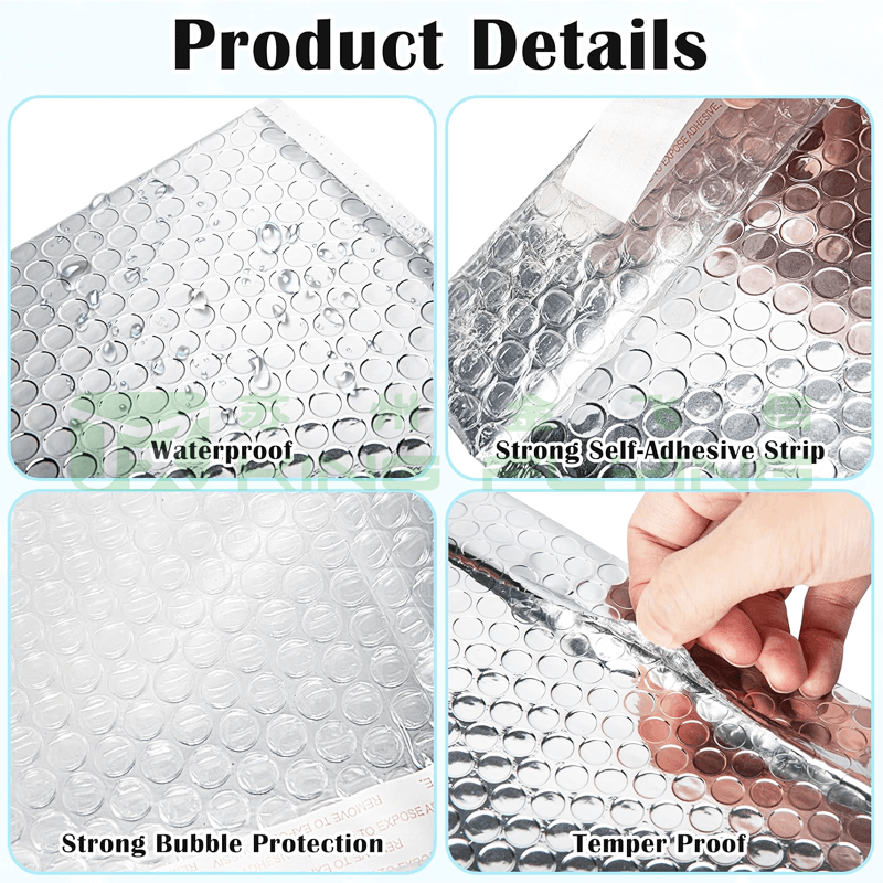Custom Logo Metallic Bubble Self-Seal Padded Envelope For Electronics Shipping