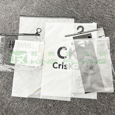 Transparent PVC PE Zipper Plastic Packaging Bag For Clothing/Underwear