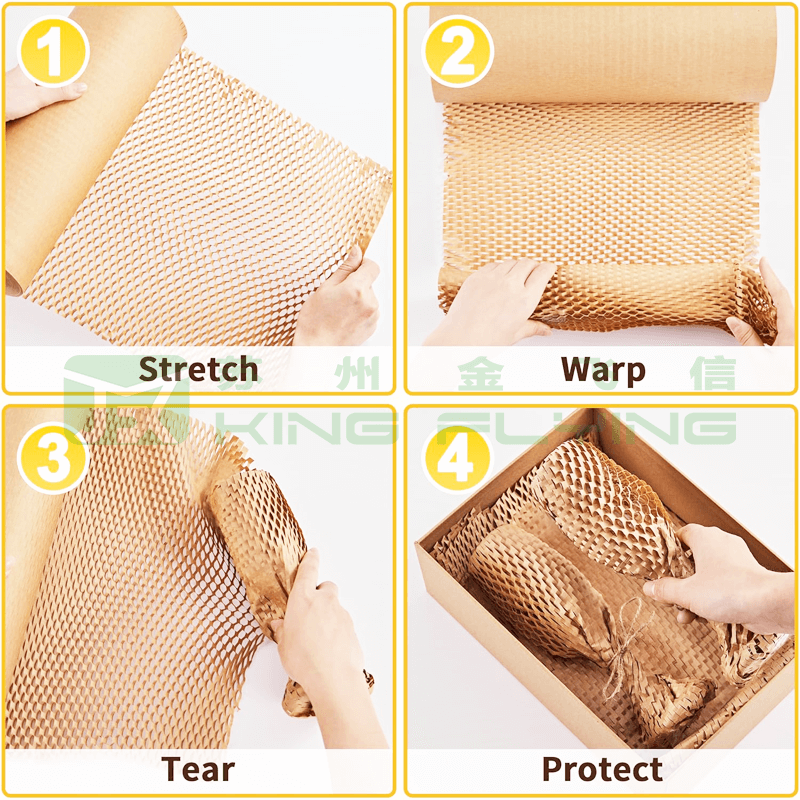 Eco-friendly Honeycomb Paper Cushion Sleeve Roll For Glassware Gift Wrapping