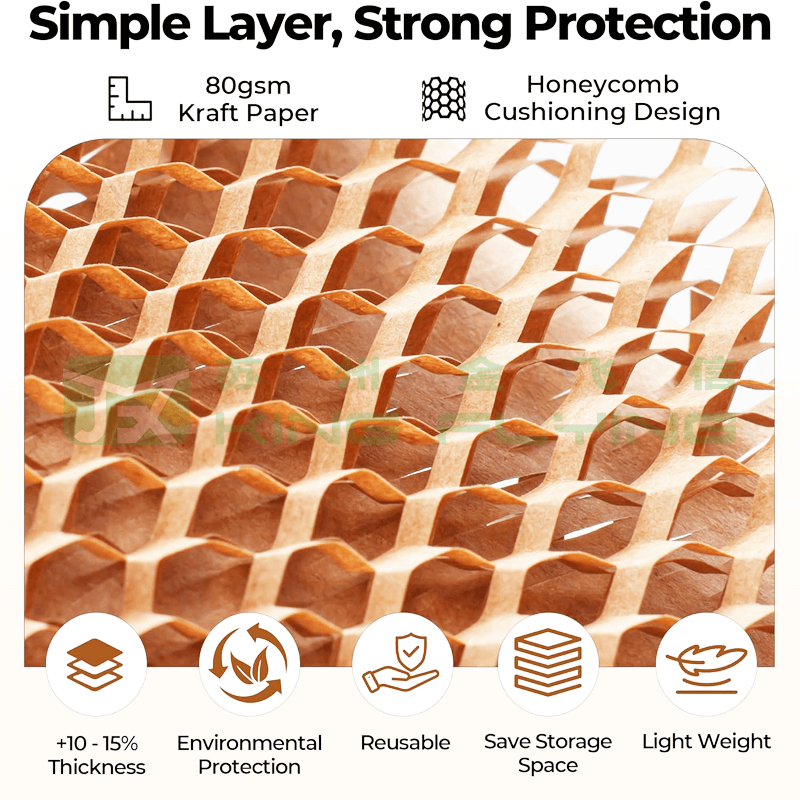 Eco Friendly Wine Glass Bottle Honeycomb Kraft Wrapping Cushioning Sleeve