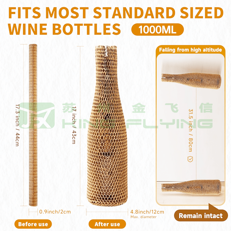 Kraft Roll Packing Honeycomb Protective Wrapping Paper Cushion Sleeve