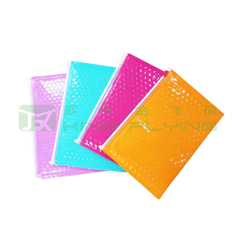 Free Sample Custom Metallic Bubble Zipper Mailer For Cloth Packaging