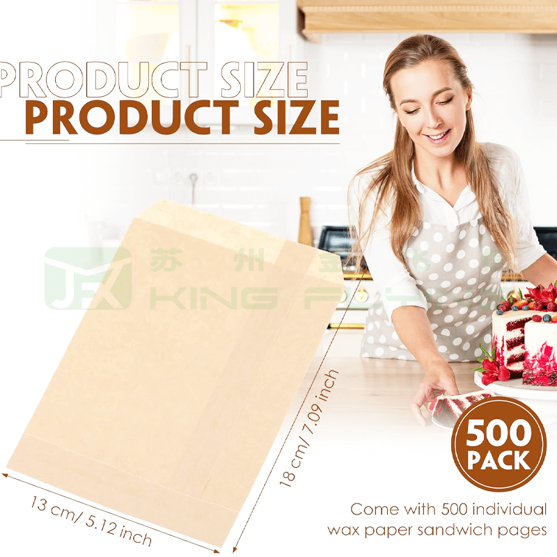 Self-Adhesive Semi-Waxed Eco-Friendly Durable Glassine Paper Bag For Clothing Packaging