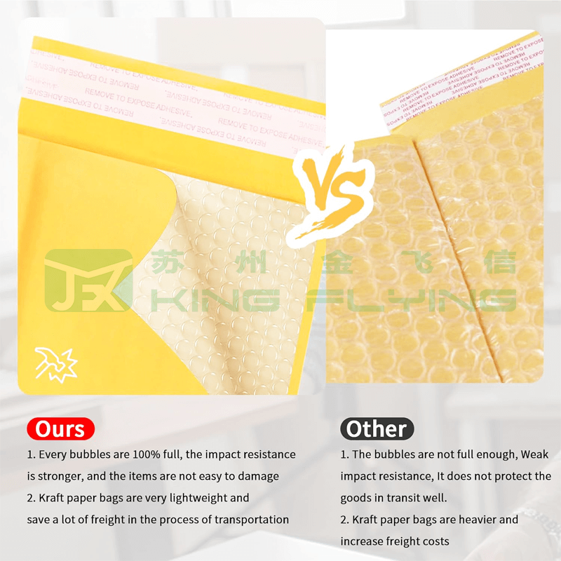 Custom Printed Kraft Bubble Packaging Mailer For Jewelry Shipping