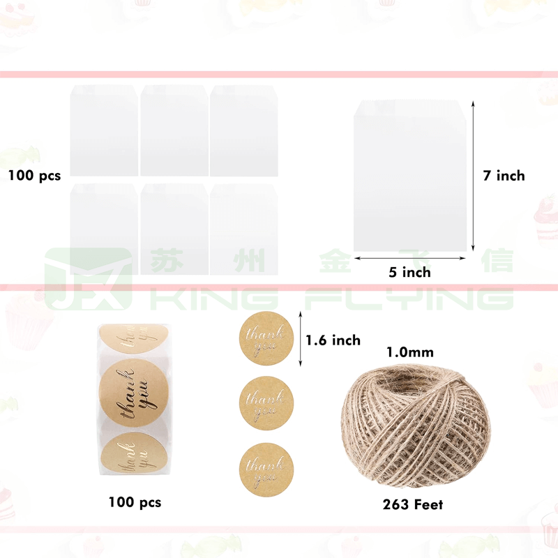 Recycled Custom Luxury Glassine Paper Packaging Bag For Clothing Shoes